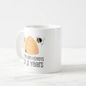 Mug 10ème Cadeau de couples d'anniversaire (Devant gauche)