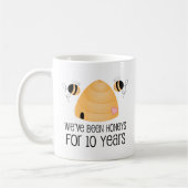 Mug 10ème Cadeau de couples d'anniversaire (Gauche)