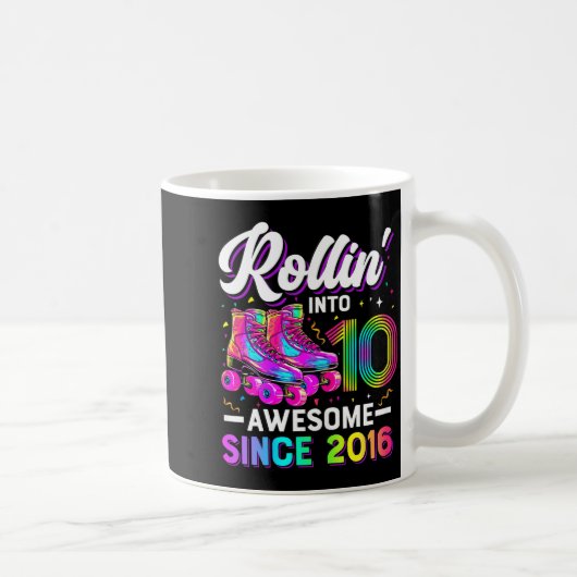 Mug 10th Birthday Shirt Girl 10 Year Old Roller Skate  (Droite)