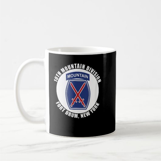 Mug 10th Mountain Division Fort Drum New York Emblem V (Gauche)