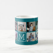 Mug 11 Grille de Collage de Photos avec Monogramme (Centre)