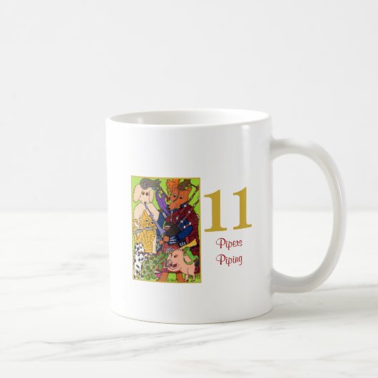 Mug 11 joueurs de pipeau sifflant les animaux mignons (Droite)