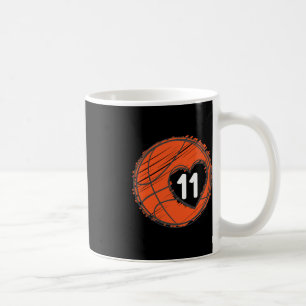 Mug #11 Numéro 11 dans le coeur - Joueur de basketball