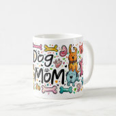 Mug 11 oz Chien Maman Idée cadeau pour quatre mère (Devant droit)