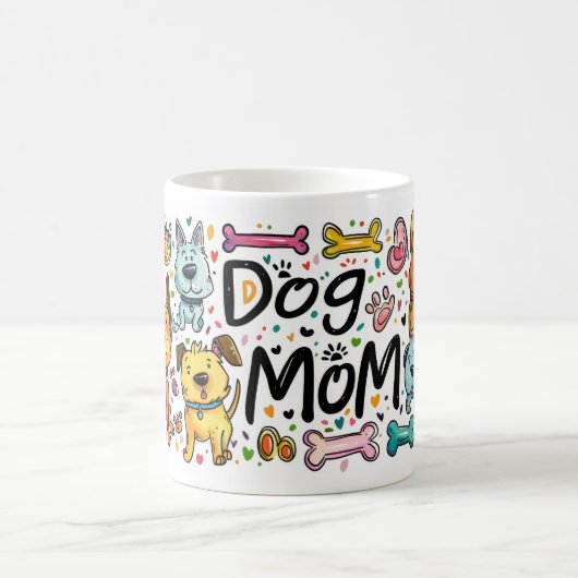 Mug 11 oz Chien Maman Idée cadeau pour quatre mère (Centre)
