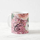 Mug 11 Oz. Parties scintillant de Rose géométrique du (Devant gauche)
