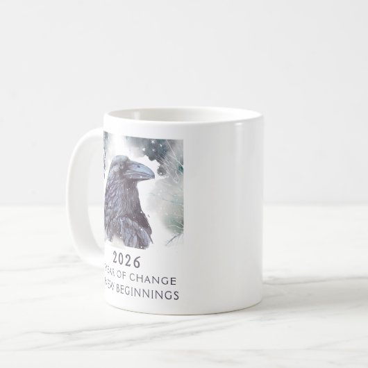 Mug 11. Raven 2026 Year of Change Powerful Intention (Devant gauche)