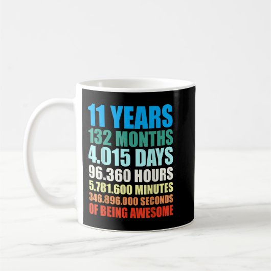 Mug 11e Anniversaire Cadeau Garçon 11 ans Être génial (Gauche)