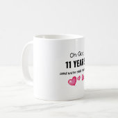 Mug 11e anniversaire de Mariage Dons à Lui ou à Lui (Devant gauche)