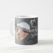 Mug 11e anniversaire du Mariage en acier (Rose) 2 phot (Devant gauche)