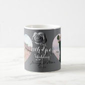 Mug 11e anniversaire du Mariage en acier (Rose) 2 phot (Centre)