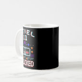 Mug 11e anniversaire garçon niveau 11 déverrouillé jeu (Devant gauche)