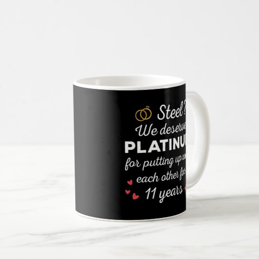 Mug 11e anniversaire Mariage I - Steel Funny Couple (Devant droit)