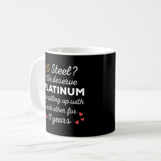Mug 11e anniversaire Mariage I - Steel Funny Couple (Devant gauche)