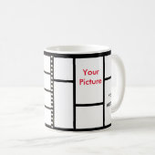Mug 11oz grille faite sur commande 4 vos photos et (Devant droit)