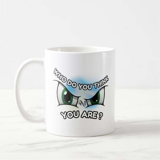 Mug 11oz : Qui pensez-vous (blanc) (Gauche)