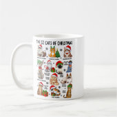 Mug 12 Cats Of Christmas Funny Xmas Cat Lover Holiday  (Gauche)