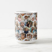 Mug 12 Collage de photos - motif hexagonal funky (Centre)