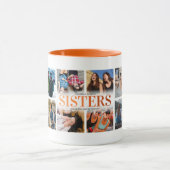 Mug 12 Collage Photo Orange Soeur (Centre)