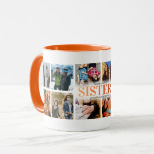 Mug 12 Collage Photo Orange Soeur