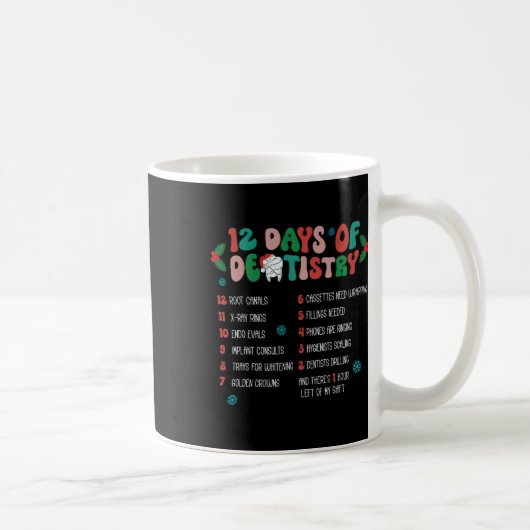 Mug 12 Jour De Dentistesse Noël Dentiste Dentaire Hygi (Droite)
