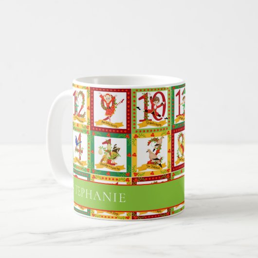 Mug 12 Jours de Monogramme de Noël (Devant gauche)