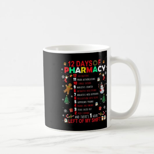 Mug 12 Jours De Pharmacie Funny Christmas Pharmacist T (Droite)