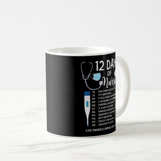 Mug 12 Jours D'Infirmière (Devant droit)