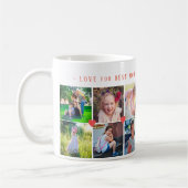Mug 12 photo collage LOVE pour BEST MOM coeurs rouges (Gauche)