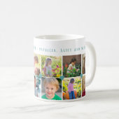 Mug 12 photo collage LOVE pour BEST MOM coeurs verts (Devant droit)