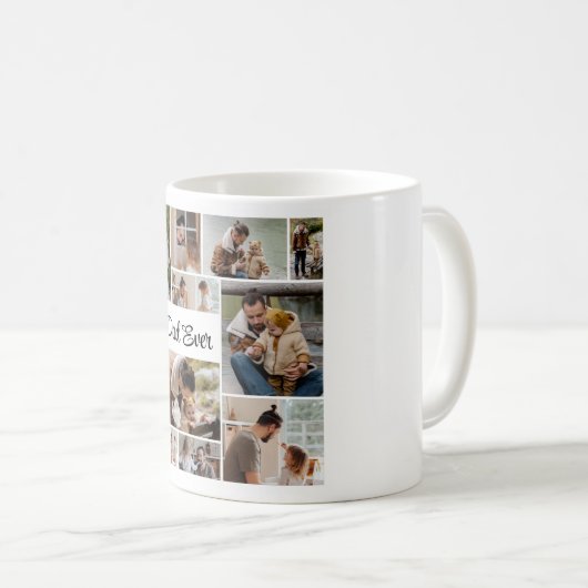 Mug 12 Photo Collage Meilleur Papa Jamais (Devant droit)