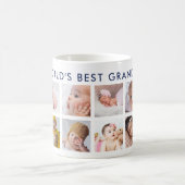 Mug 12 Photo Collage Navy Blue World's Best Grandpa (Centre)