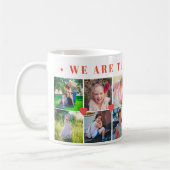 Mug 12 photo collage nom de famille et coeurs rouges (Gauche)