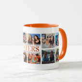 Mug 12 Photo Collage Orange Soeur (Devant droit)