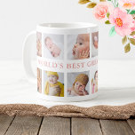 Mug 12 Photo Collage Pink World's Best Great Grandma<br><div class="desc">Meilleure tasse de café grand-mère personnalisée avec 12 photos. Un cadeau parfait pour garder un souvenir pour grand-mère pour Noël,  anniversaire,  jour de la mère et grand-parents.</div>