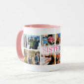 Mug 12 Photo Collage Soeurs roses (Devant gauche)