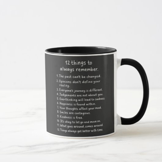 Mug 12 Things To Always Remember (Droite)