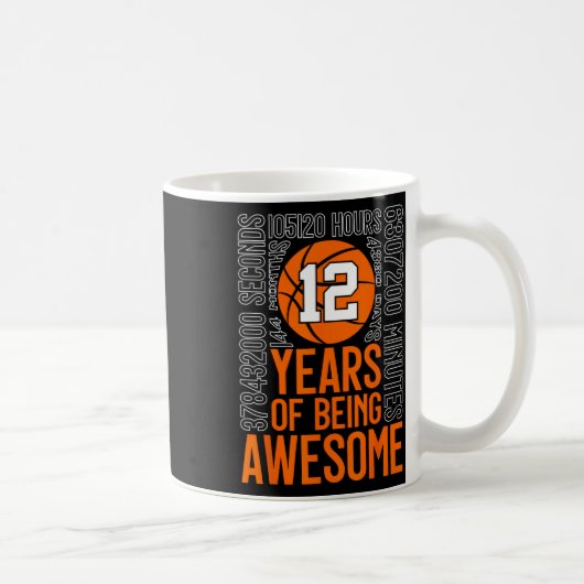 Mug 12 Years Of Being Awesome Sketll 12th Birthday (Droite)