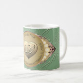 Mug 12e/30e anniversaire de Mariage Pearl & Green (Devant droit)