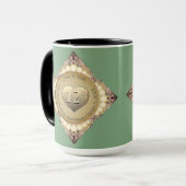 Mug 12e/30e anniversaire de Mariage Pearl & Green (Devant gauche)