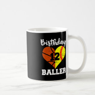 Mug 12e anniversaire Baller Amusant 12 ans Softball Ba