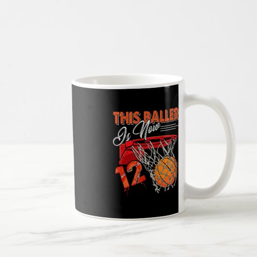 Mug 12e anniversaire Basketball Amusant 12 ans Enfants (Droite)