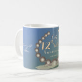 Mug 12e anniversaire du Mariage Perles noires (Devant gauche)