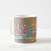 Mug 12e anniversaire Mariage de soie et de confiture d (Devant gauche)