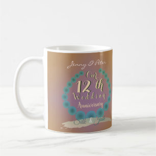 Mug 12e anniversaire Mariage Soie & Jade