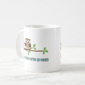 Mug 12ème Hiboux d'anniversaire de mariage (Devant gauche)