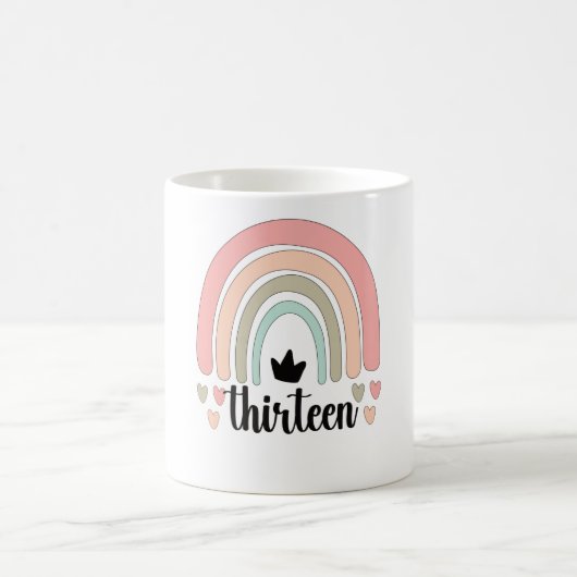 Mug 13e anniversaire Boho Rainbow Party Enfants 13 ans (Centre)