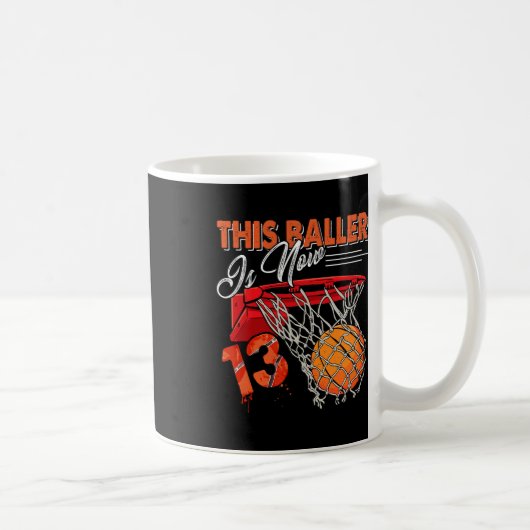 Mug 13e anniversaire Bysketbyll Amusants 13 ans Enfant (Droite)