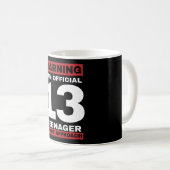 Mug 13e anniversaire officiellement adolescent 13 ans (Devant droit)
