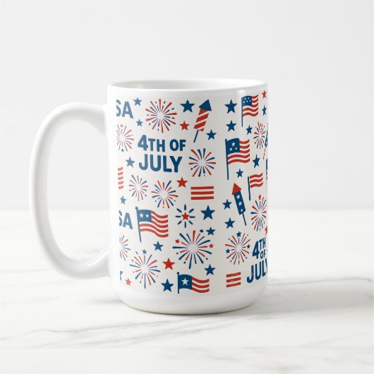 Mug 14 juillet 🇫🇷 | Feux d'artifice, Étoiles & Améri (Gauche)